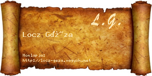 Locz Géza névjegykártya